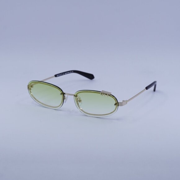Off-White OERI13M MIAMI 7652 Sunglasses Gold Oval Frame, Green Lenses main image 4